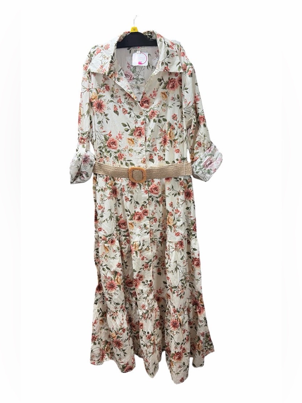 A53 Haven Hearts full button down 100% Cotton Small floral pattern dress NWT